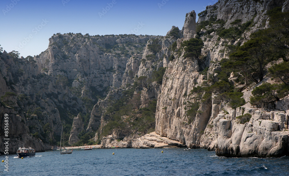 Calanques coastline near Marseille on French Riviera