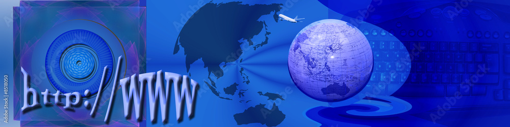 Fototapeta premium Banner: Internet and Exploration