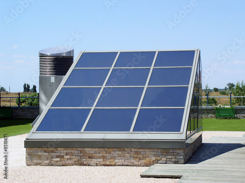 element of modern building on a bright sun light