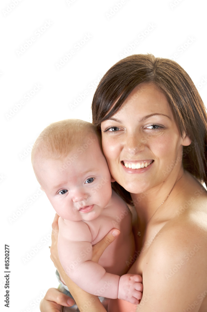 Mother Holding Cute Little Baby Mother Holding Cute Little Baby