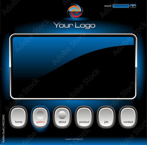 Website radio TV blue chrome template