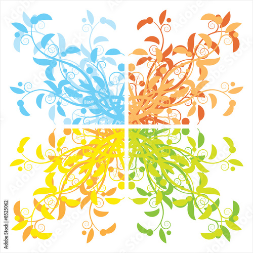 Floral frame colorful