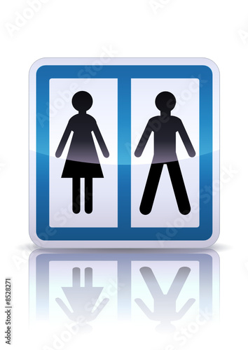 Panneau de signalisation toilette (reflet métal)