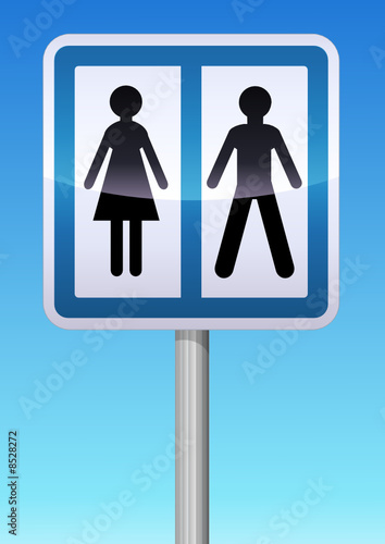 Panneau de signalisation toilette