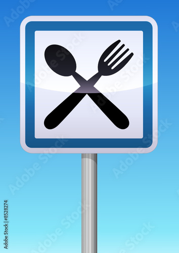 Panneau de signalisation restaurant