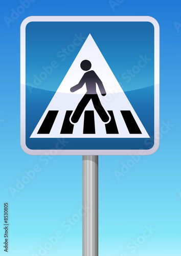 Panneau de signalisation passage piéton