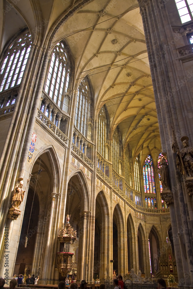 interior of cathedral in Prague, Czech republic