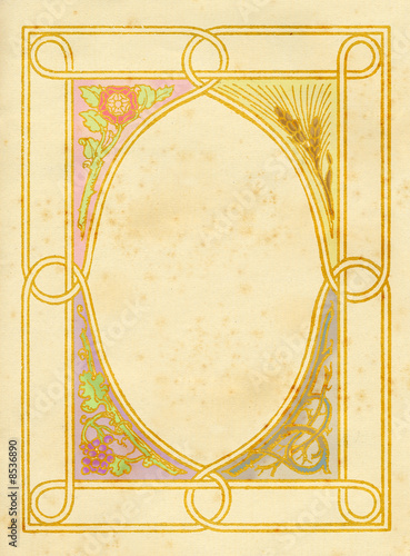 FOGLIO carta antica con filigrana decorata 
