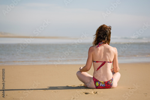 woman looking beach