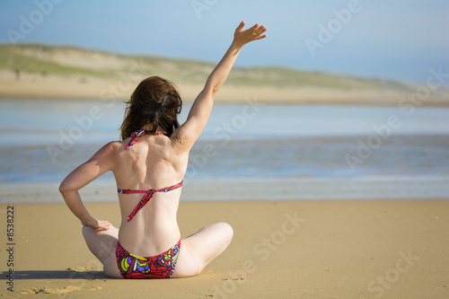 woman relaxing at beach
