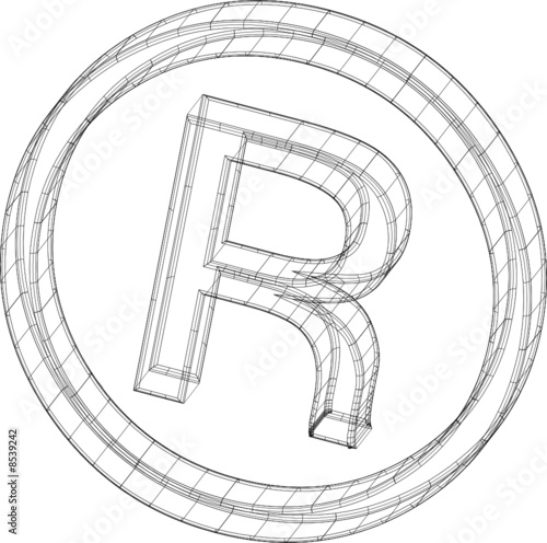 All Rights Reserved Symbol in Wireframe