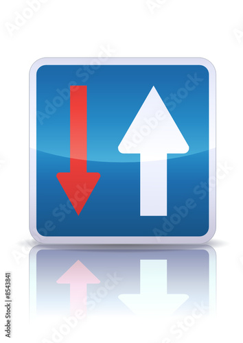 Panneau de signalisation priorité (reflet métal)