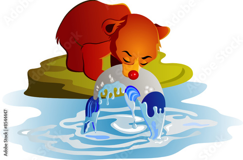 Little teddy fishing.