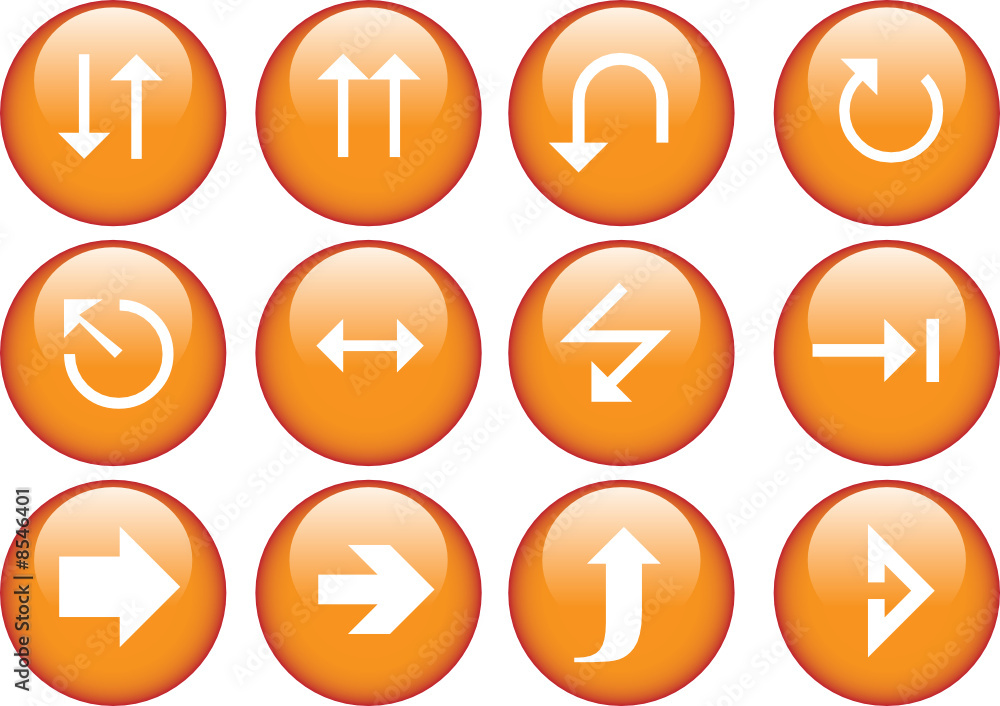Glossy Buttons mit Pfeil Icons Glossy Buttons mit Pfeil Icons