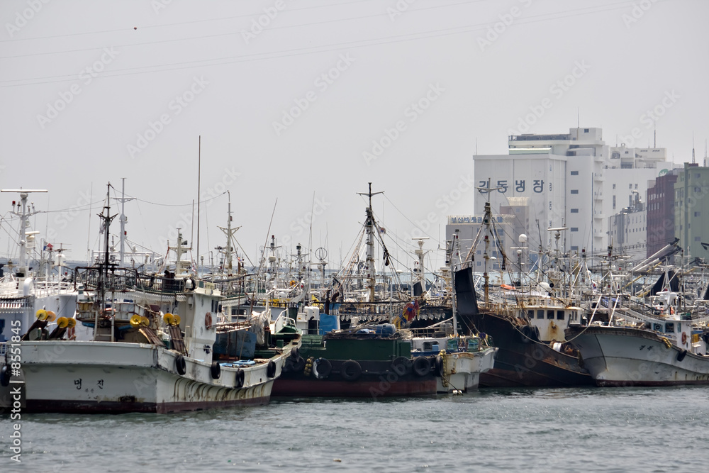 fischkutter in Busan Südkorea