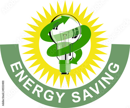 Light bulb energy saving symbol