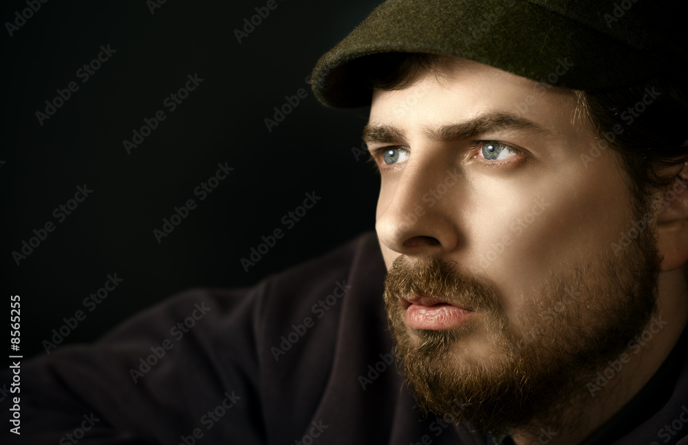 Close-up portrait of pensive man Close-up portrait of pensive man