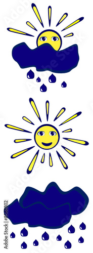 The Sun, cloud, rain.