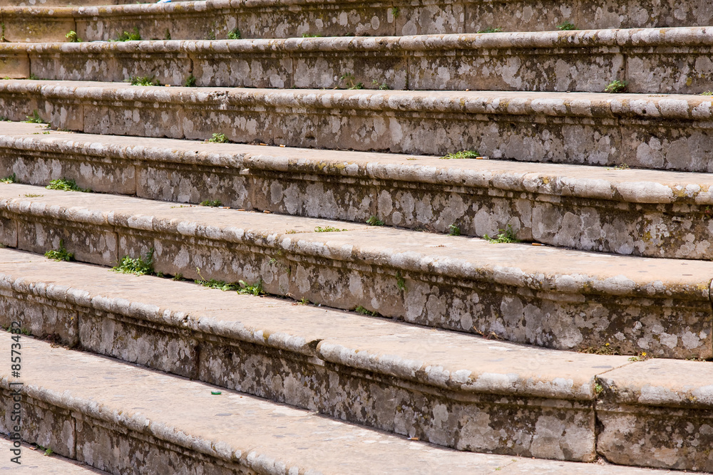 a close-up of a stone staircage