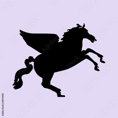 Flying Horse Illustration Lavender