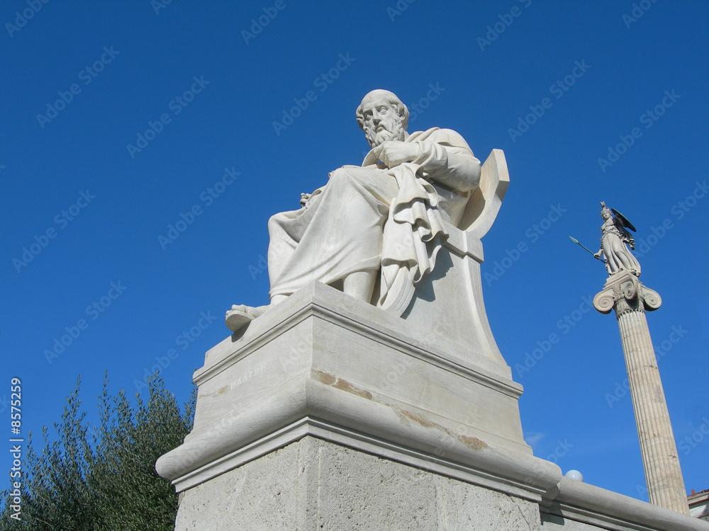 Statues of Plato and Athena, Athens