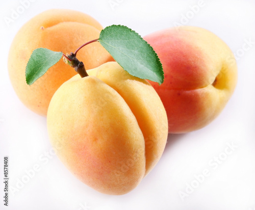 Apricot; objects on white background
