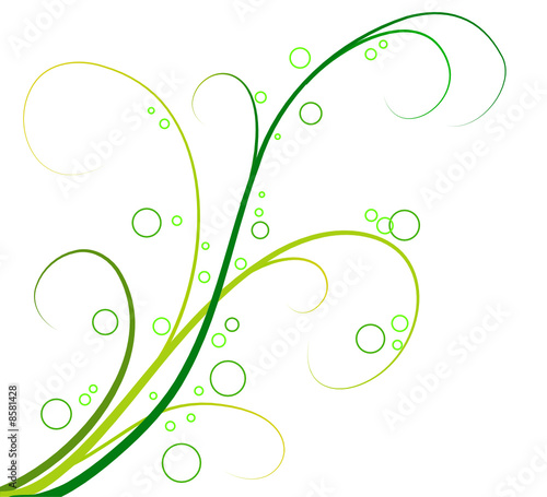 vector illustration - green swirls