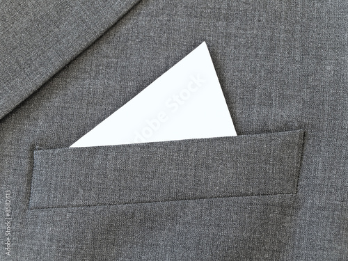 Fotografía Close up suit pocket with white handkerchief