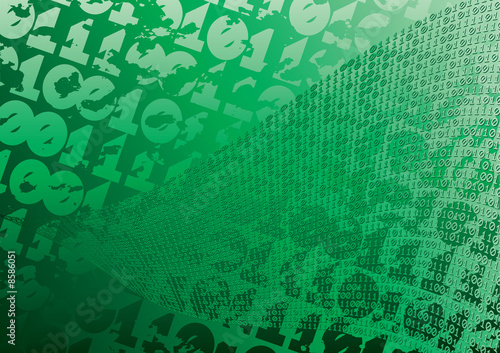 Abstract green background. Digits. Grunge.