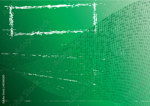 Abstract green background. Label.