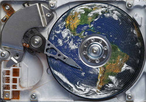 Foto whole world in the hard disc