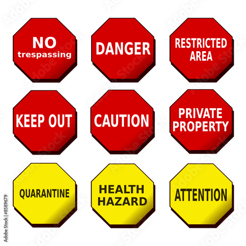 Danger Caution Signs
