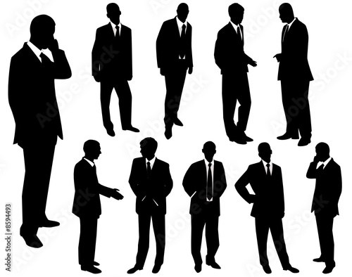 Collection of businessmen. A vector illustration