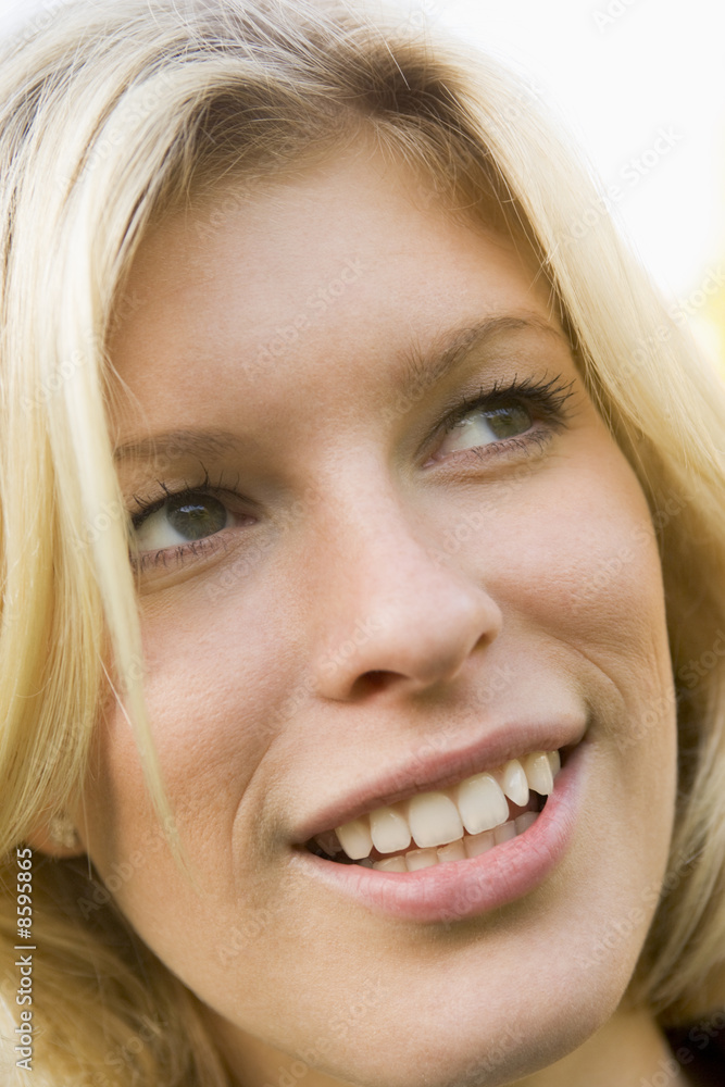 Head shot of woman smiling Head shot of woman smiling
