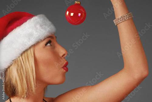 Pretty woman in holiday mood