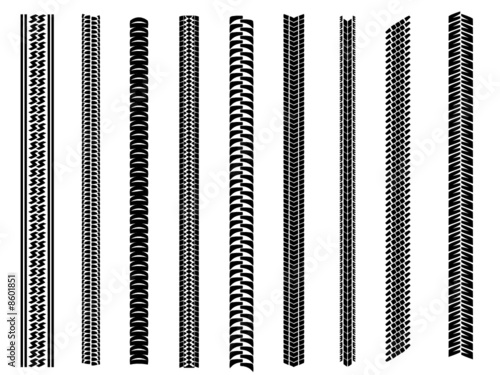 Set of 9 tyre tracks