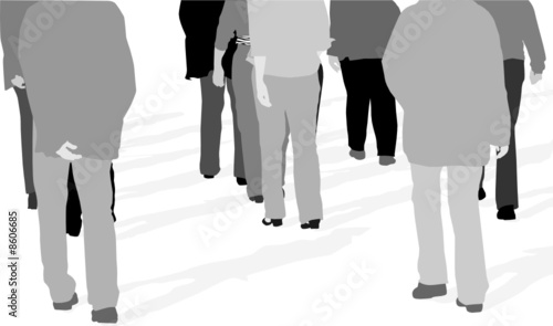 vector illustration of people walking