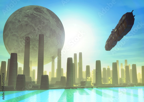 City futuristic landscape