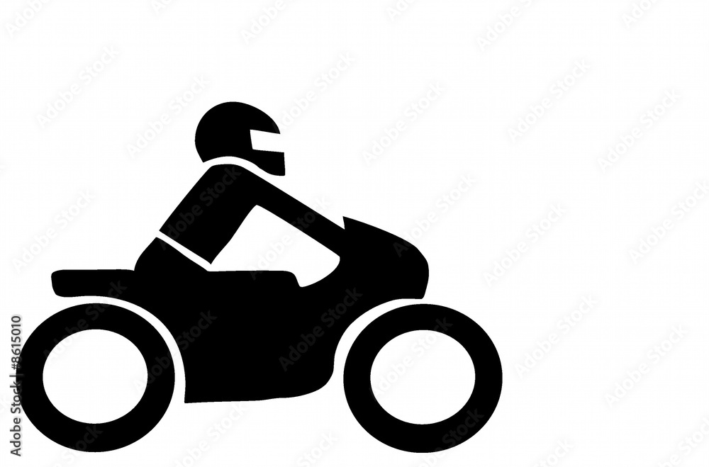 Illustrazione Stock Motorradfahrer auf dem Motorrad – Symbol | Adobe Stock
