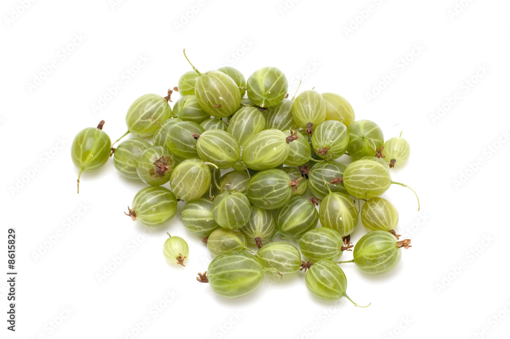 Fresh gooseberry on white Fresh gooseberry on white