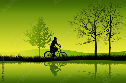 Mujer paseando en Bicicleta