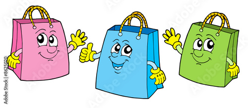 Smiling shopping bags