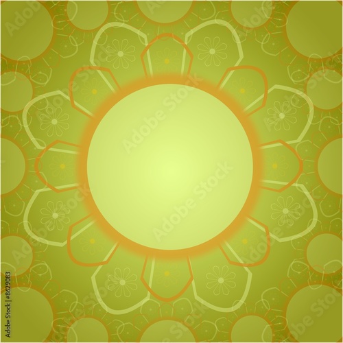 Green and Orange Floral Background Illustration
