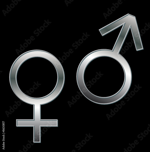 Silver Male & Female Symbols