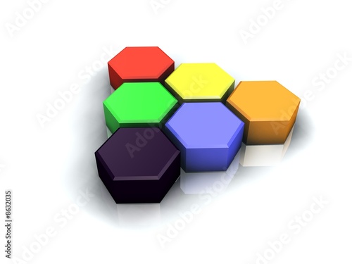 Pantone de couleurs en heptagone photo