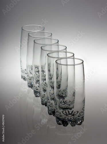 Row of empty glasses