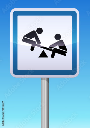 Panneau de signalisation aire de jeux