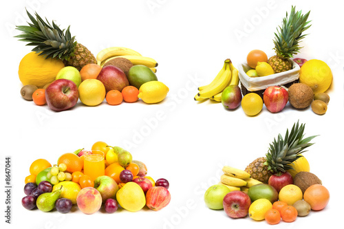 Different fruit sets isolated