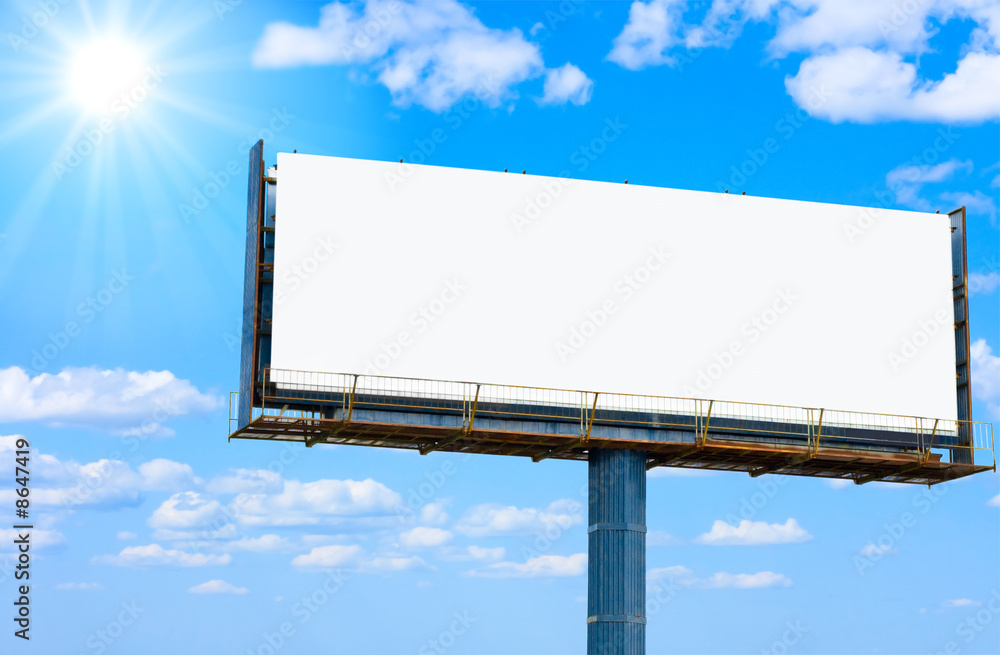 Obraz premium blank banner for your ad and the sun