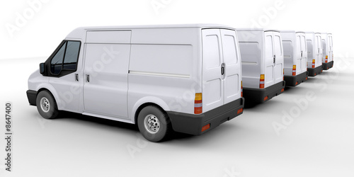 Fleet of delivery vans photo